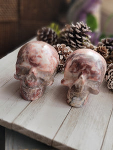 Strawberry Onyx Crystal Gemstone Skulls