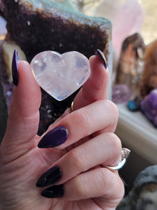 Rose Quartz Puffy Heart Crystals