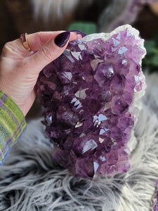 Raw Purple Amethyst Crystal Lamp