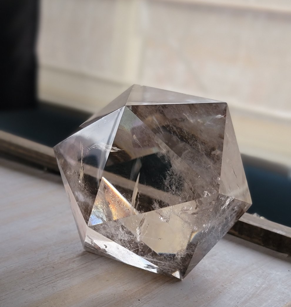 Super Extra Quality Icosohedron Smokey Quartz Cube