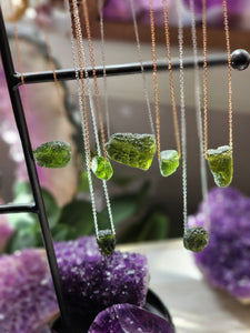 Genuine Moldavite Tektite Space Glass Pendant Necklace