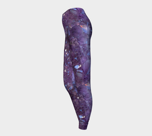 Purple Amethyst Eco Poly Crystal Statement Leggings