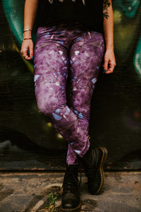 Purple Amethyst Eco Poly Crystal Statement Leggings