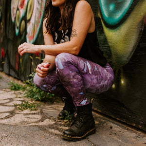 "Capri" Purple Amethyst Eco Poly Crystal Statement Leggings