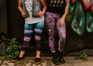 Purple Amethyst Eco Poly Crystal Statement Leggings