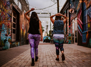 "Capri" Purple Amethyst Eco Poly Crystal Statement Leggings