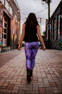 "Capri" Purple Amethyst Eco Poly Crystal Statement Leggings