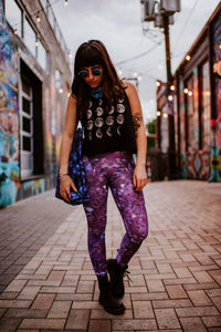 "Capri" Purple Amethyst Eco Poly Crystal Statement Leggings