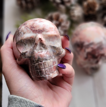 Load image into Gallery viewer, Strawberry Onyx Crystal Gemstone Skulls
