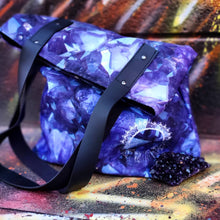Load image into Gallery viewer, Deep Purple Amethyst Crystal Printed Tote Bag
