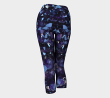 Load image into Gallery viewer, &quot;Capris&quot; Dark Purple Amethyst Fold Over Yoga Leggings
