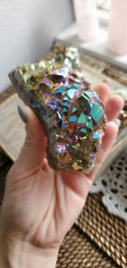 Rainbow Titanium Treated Aura Quartz Crystal Clusters
