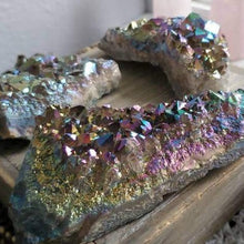 Load image into Gallery viewer, Rainbow Titanium Treated Aura Quartz Crystal Clusters
