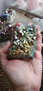 Rainbow Titanium Treated Aura Quartz Crystal Clusters