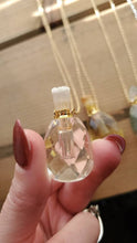 Load image into Gallery viewer, Natural Gemstone Faceted Crystal Poison Bottle Hollow Vial Essential Oil Perfume Necklace
