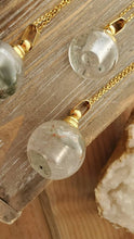 Load image into Gallery viewer, Natural Gemstone Lodolite Chlorite Spherical Crystal Poison Bottle Hollow Necklace
