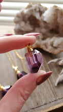 Load image into Gallery viewer, Natural Gemstone AAA Phantom Amethyst Free Form Mini Crystal Poison Bottle Necklace

