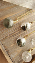 Load image into Gallery viewer, Natural Gemstone Lodolite Chlorite Spherical Crystal Poison Bottle Hollow Necklace
