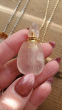 Load image into Gallery viewer, Natural Gemstone Faceted Crystal Poison Bottle Hollow Vial Essential Oil Perfume Necklace
