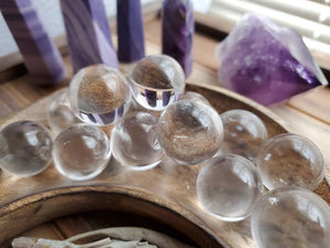 Natural Mini Clear Quartz Optical Crystal Gemstone Spheres