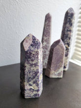 Load image into Gallery viewer, Rare Lilac Lepidolite Pink Tourmaline Purple Pink White TriColor Lithium Mica Gemstone Crystal Tower
